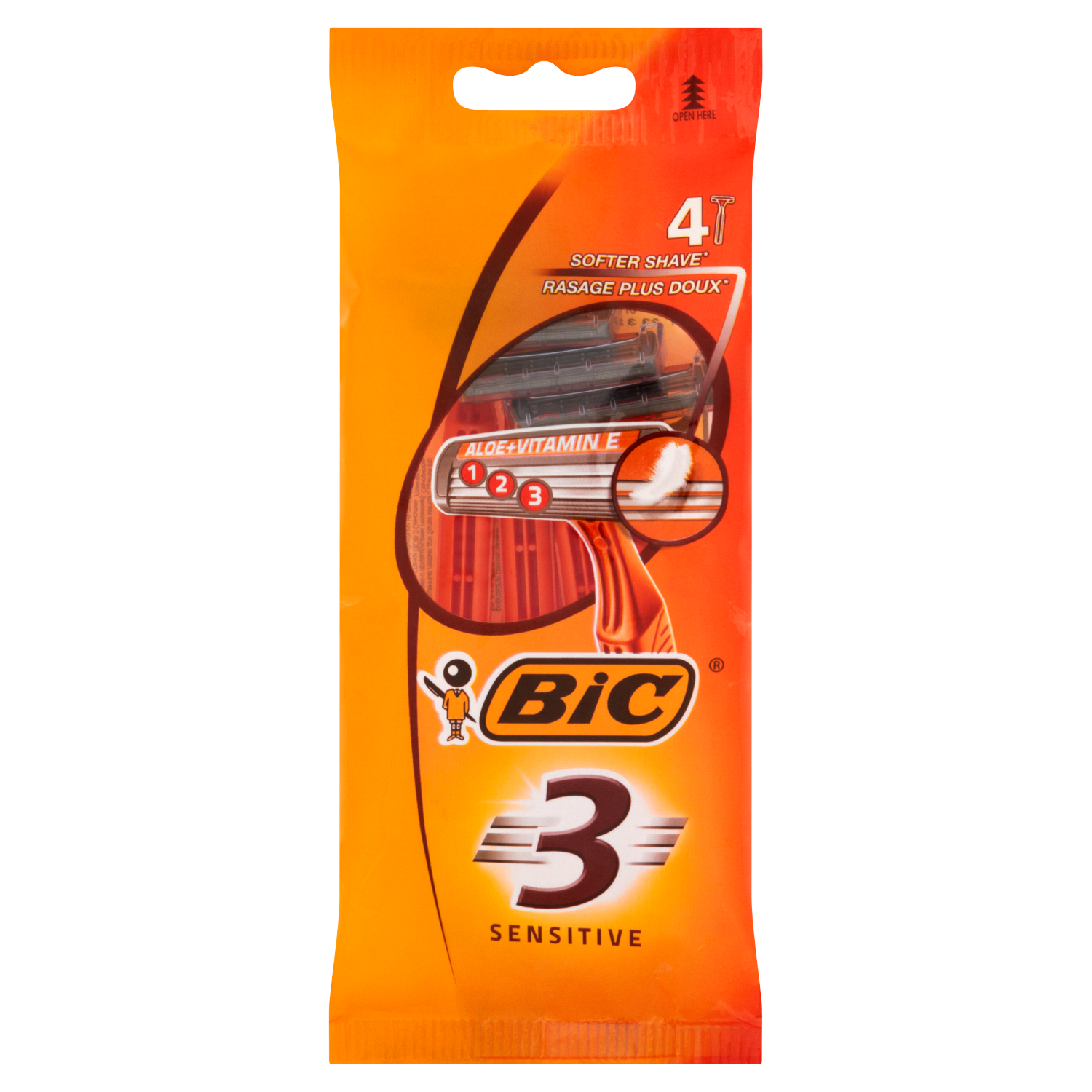 BIC 3 Sensitive jednoczęściowe maszynki do golenia, 4 szt./1 opak.
