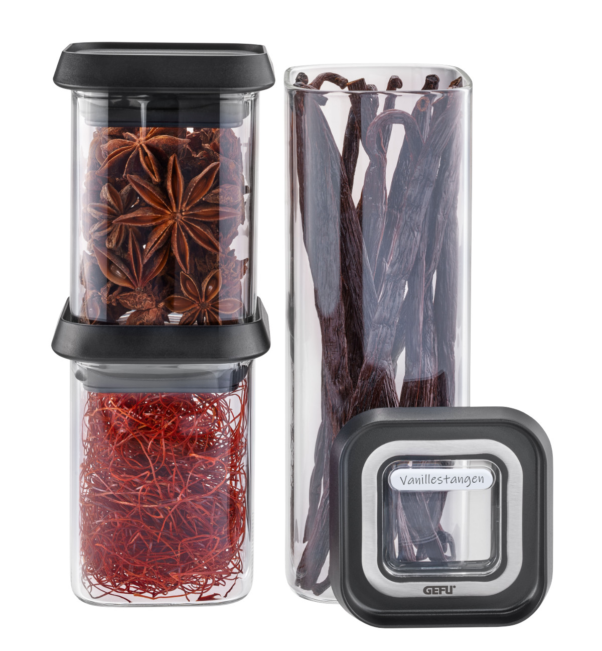 GEFU - Zestaw 3 szklanych pojemników PANTRY (1)