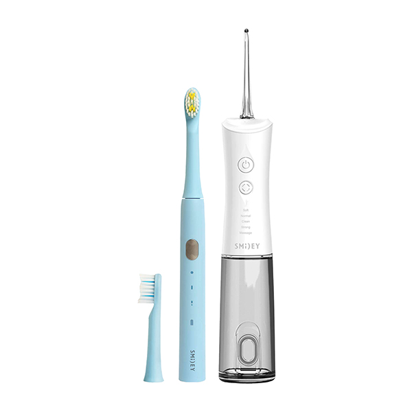 Smiley Light zestaw szczoteczka soniczna Niebieska, 1 szt. + irygator Pro Aqua, 1 szt.