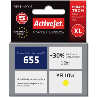 Tusz ACTIVEJET do HP 655 CZ112AE Żółty 12 ml AH-655YR