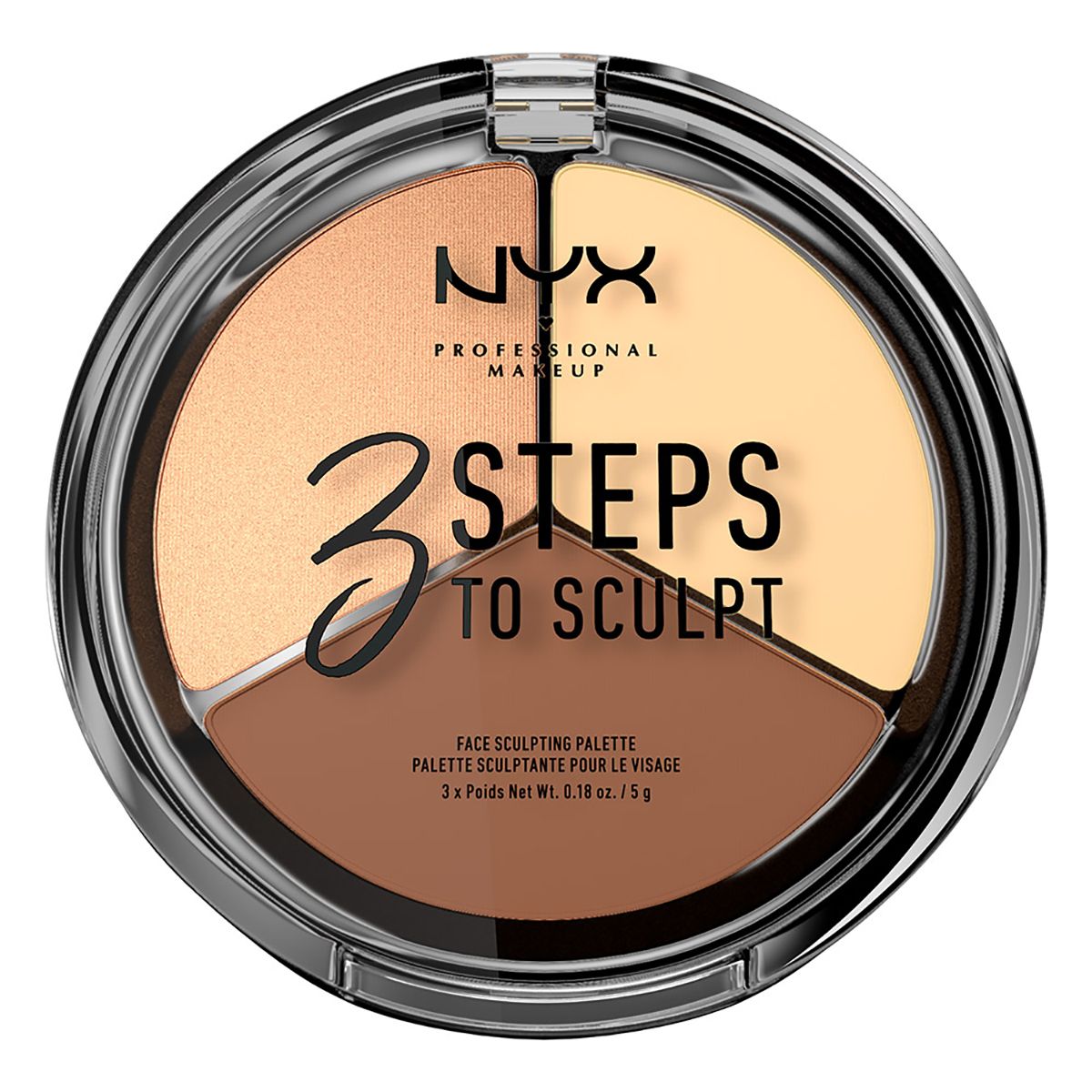 NYX Professional Makeup 3 Steps To Sculpt paleta do konturowania twarzy light, 5 g