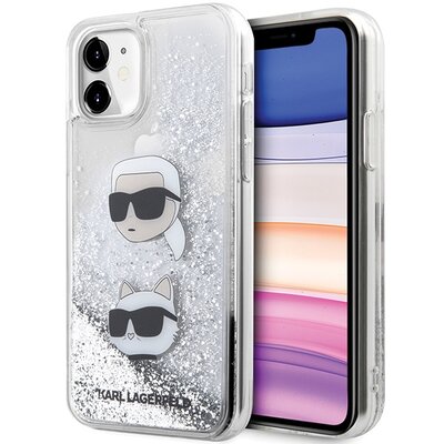 Etui KARL LAGERFELD Liquid Glitter do Apple iPhone 11/Xr Srebrny