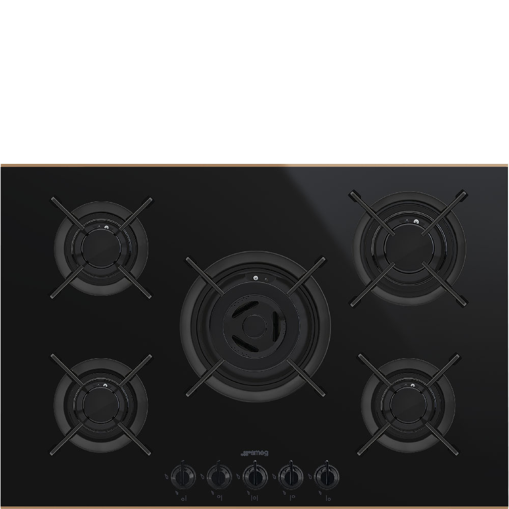 Smeg - Płyta gazowa Dolce Stil Novo PV675CNR Czarne szkło