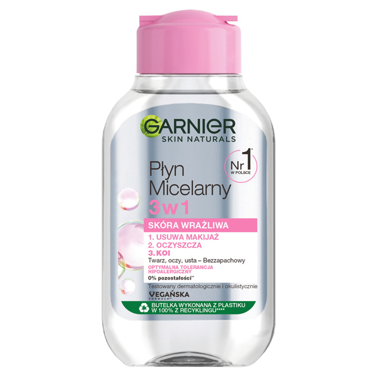 Garnier Skin Naturals płyn micelarny 3w1 do twarzy dla skóry wrażliwej, 100 ml