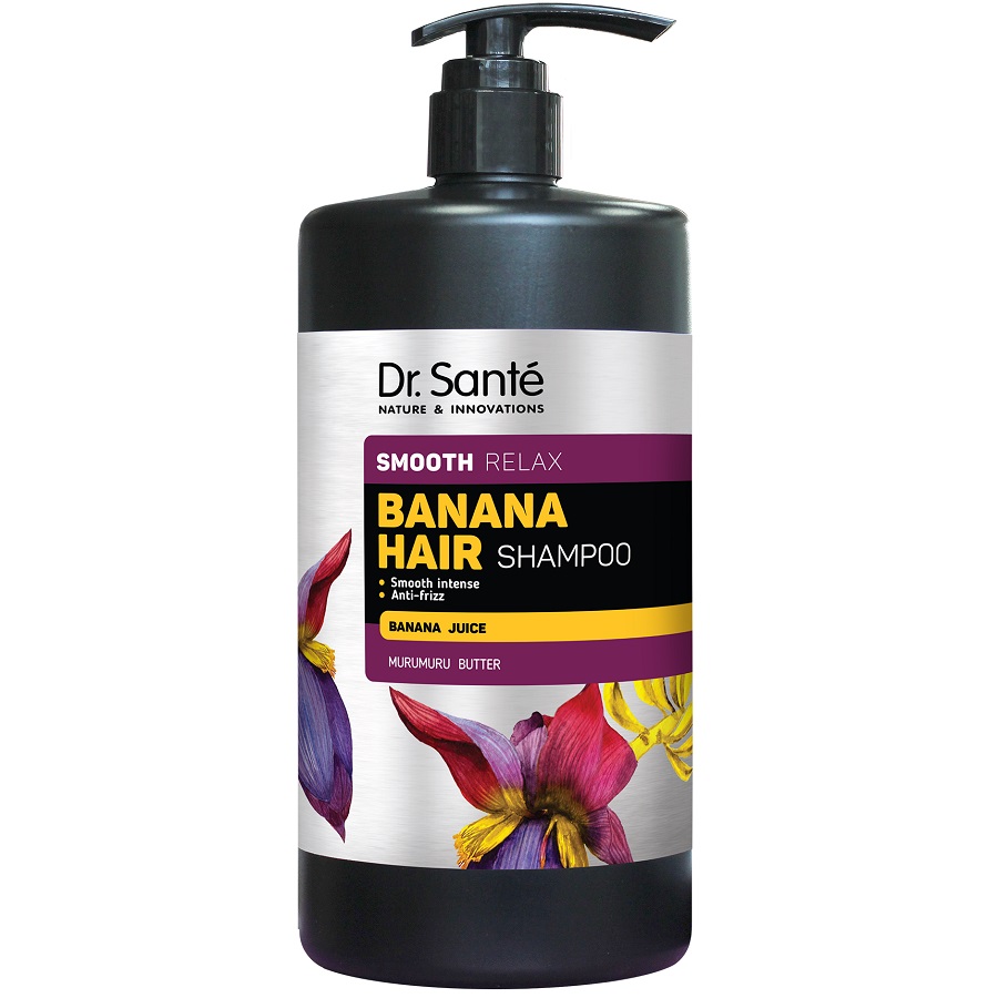 Dr. Santé Banana Hair wygładzający szampon do włosów z sokiem bananowym, 1000 ml