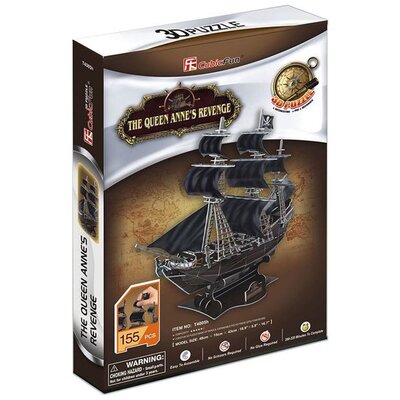 Puzzle 3D CUBIC FUN Okręt piracki Zemsta Królowej Anny T4005H (155 elementów)