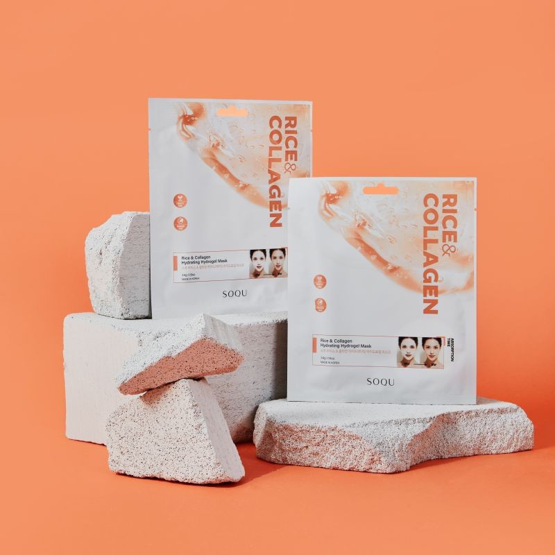 Soqu Rice & Collagen hydrożelową maska do twarzy z ryżem i kolagenem, 34 g