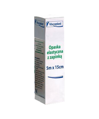 Viscoplast, opaska tkana elastyczna z zapinką, 5m x 15cm, 1 sztuka