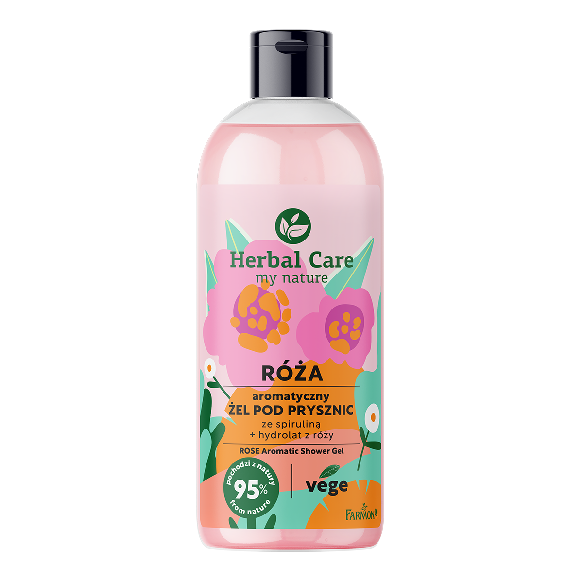 Herbal Care Róża aromatyczny żel pod prysznic ze spiruliną, 500 ml
