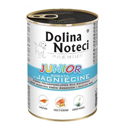 Karma dla psa DOLINA NOTECI Premium Junior bogata w jagnięcinę 400 g