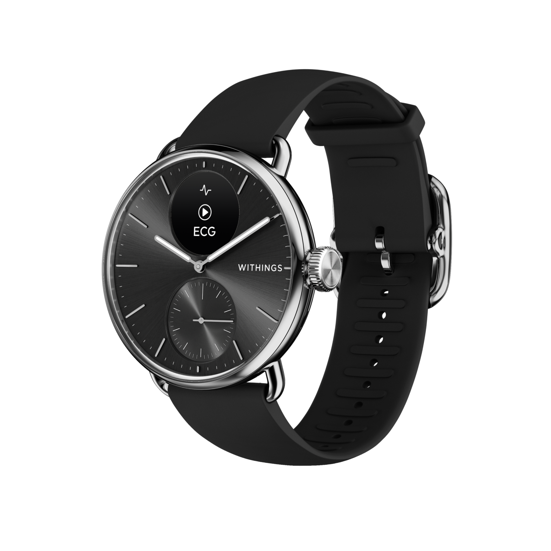 Withings Scanwatch 2 38mm Czarny - zegarek z funkcją EKG, pomiarem pulsu i SPO2 oraz mierzeniem aktywności fizycznej i snu