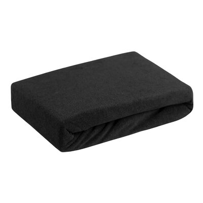 Prześcieradło EUROFIRANY Frotte D91 90 x 200 cm Czarny