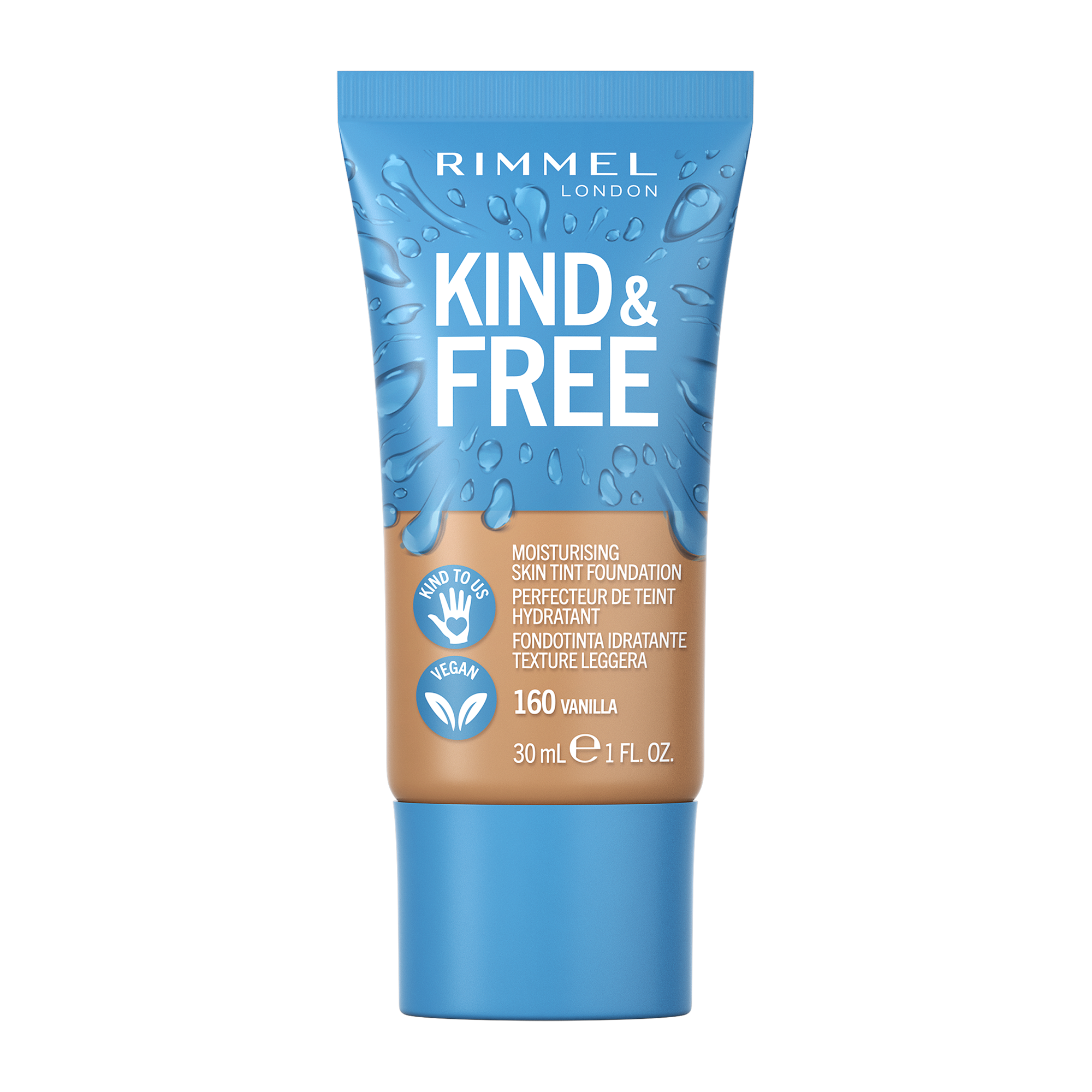 Rimmel Kind & Free Wegański podład nawilżający do twarzy 150 Rose Vanilla, 30 ml