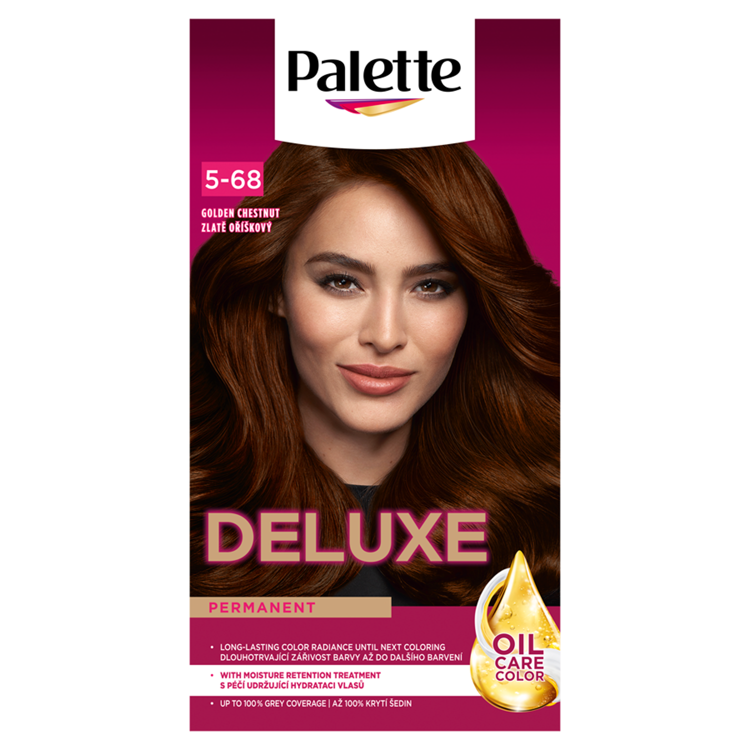 Palette Deluxe Oil Care Color farba do włosów 5-68 złoty orzech, 1 opak.