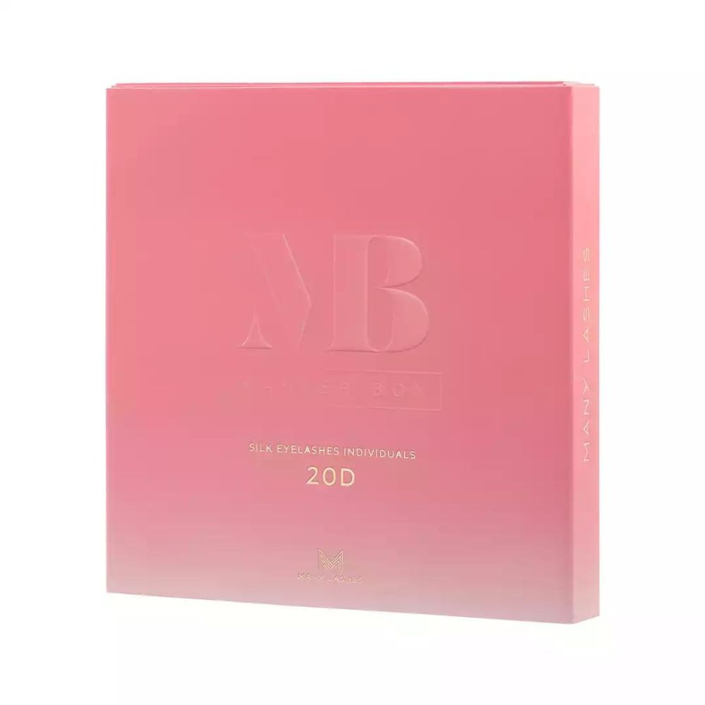 Many Beauty Masterbox Silk Eyelashes Individuals zestaw kępek rzęs do makijażu 20D skręt C - naturalne rzęsy, 1 zest.
