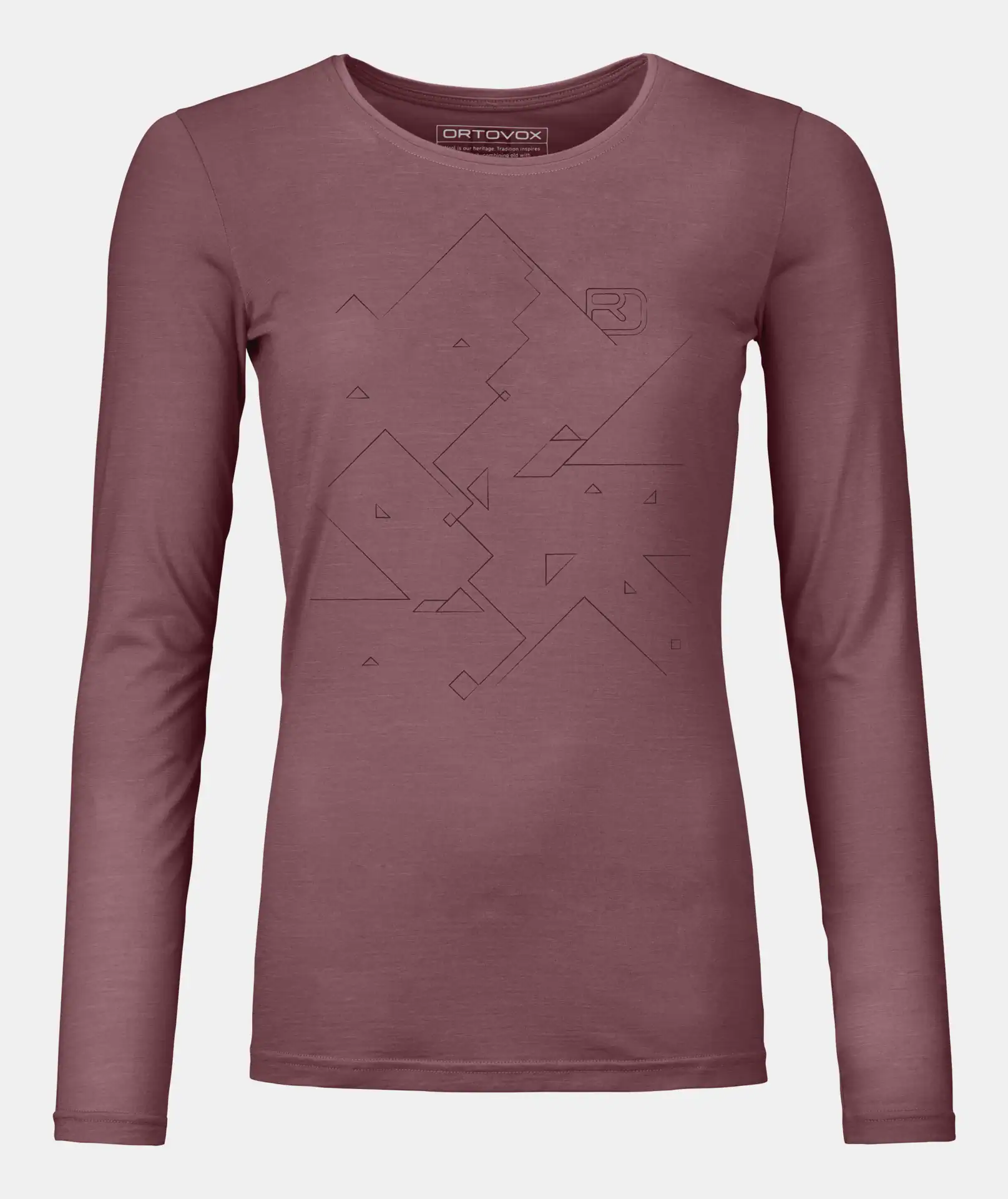 Koszulka damska Ortovox -185 Merino Tangram LS W - mountain rose