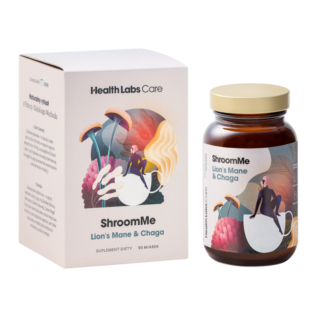 Health Labs Care ShroomeMe suplement diety energia i poprawa koncentracji Lion's Mane & Chaga, 1 opak.