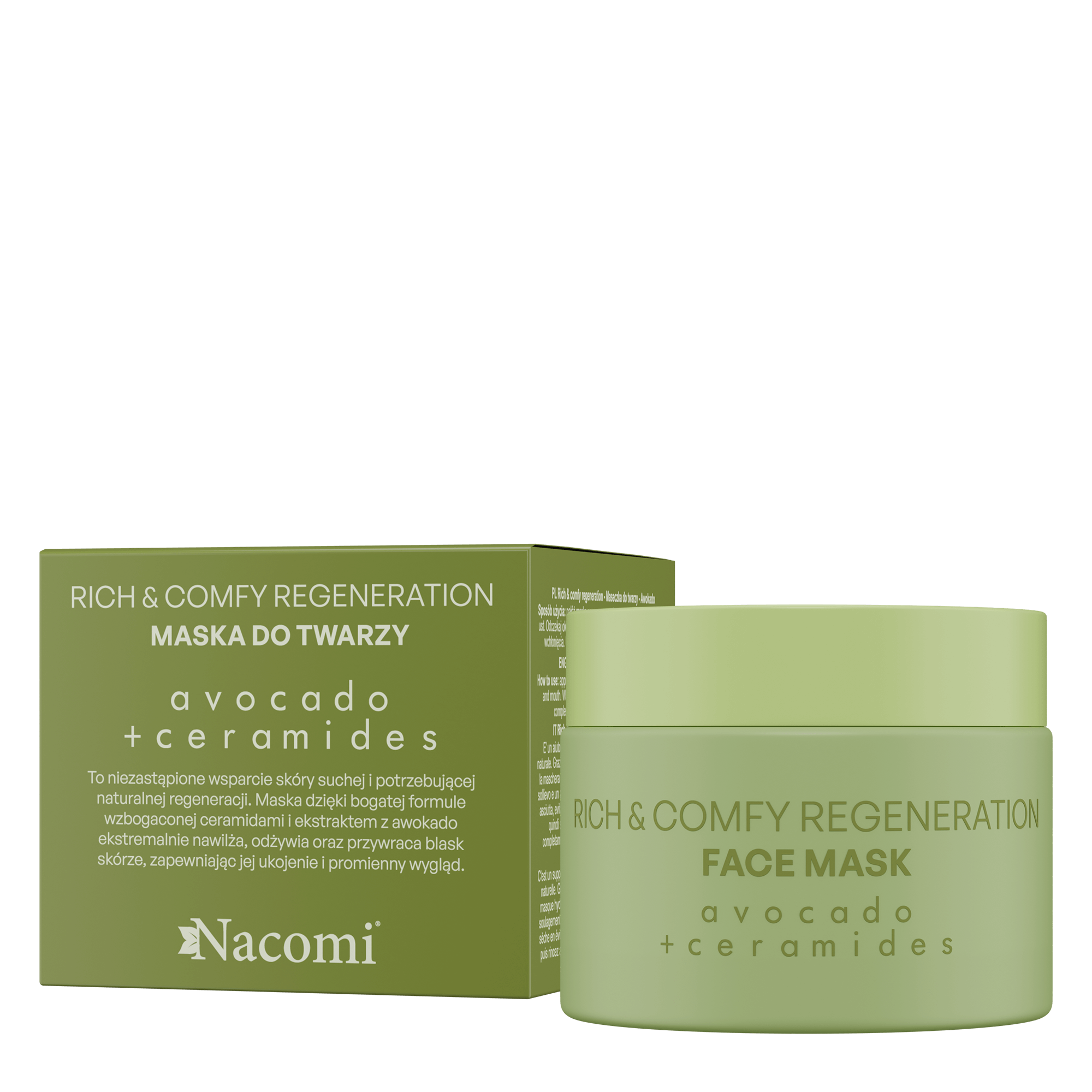 Nacomi Rich&comfy regeneration Avocado regenerująca maska do twarzy, 40 ml