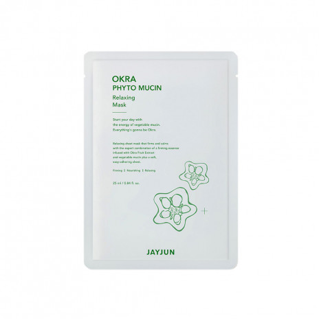 Jayjun Okra Phyto Mucin łagodząca maska do twarzy w płachcie, 25 ml