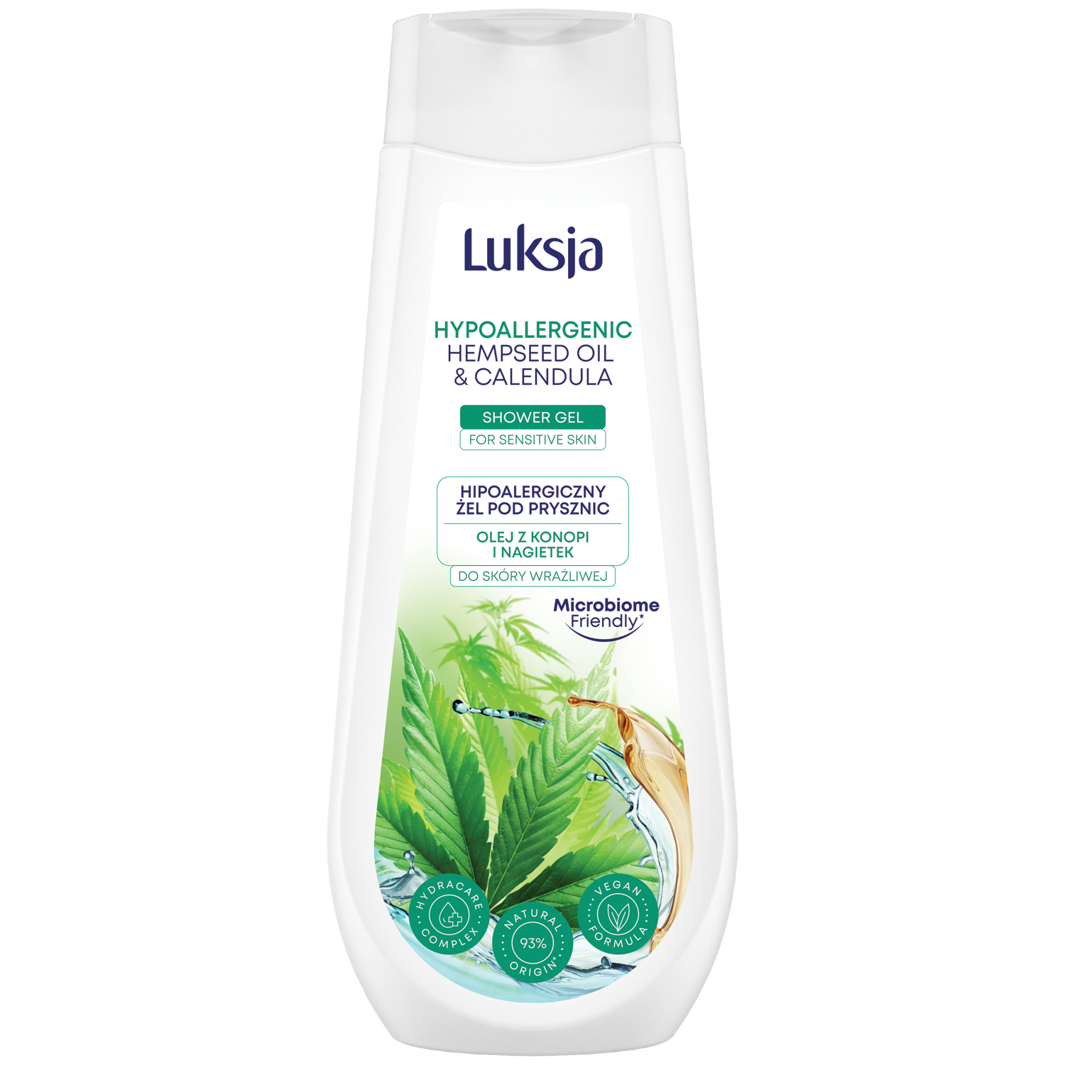 Luksja Olej z konopi i Nagietek hipoalergiczny żel pod prysznic, 500 ml