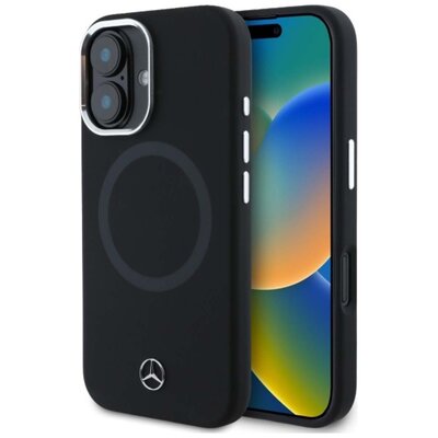 Etui MERCEDES Silicone Tonal Logo MagSafe do Apple iPhone 16 Czarny