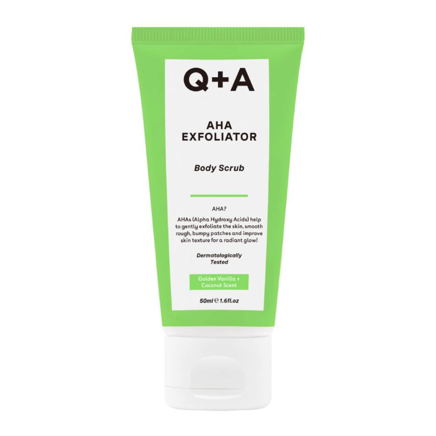 Q+A AHA Exfoliator wygładzający mini peeling do ciała z kwasami AHA, 50 ml