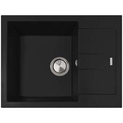 Zlewozmywak jednokomorowy z ociekaczem PLADOS Elegance 65.10 Czarny matowy 50x78