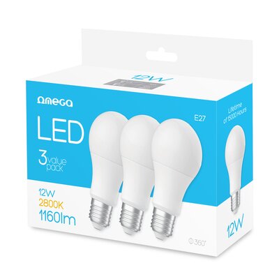 Żarówki LED OMEGA OMELE27E3-12W 12W E27 (3 szt.)