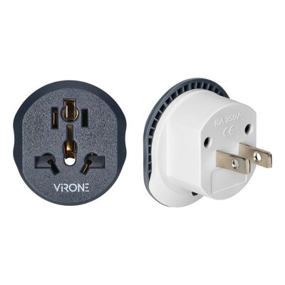 Adapter podróżny ORNO USA Typ A,B Virone TA-8 Biało-grafitowy