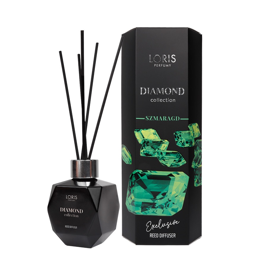 Loris Diamond Exclusive  dyfuzor zapachowy z patyczkami Szmaragd, 110 ml