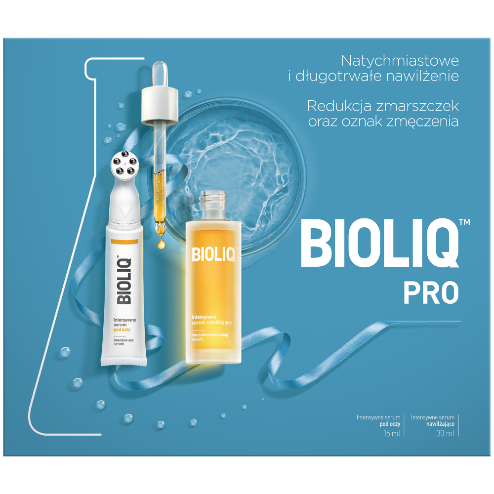 Bioliq Pro zestaw: intensywne serum nawilżające, 30 ml + intensywne serum pod oczy, 15 ml
