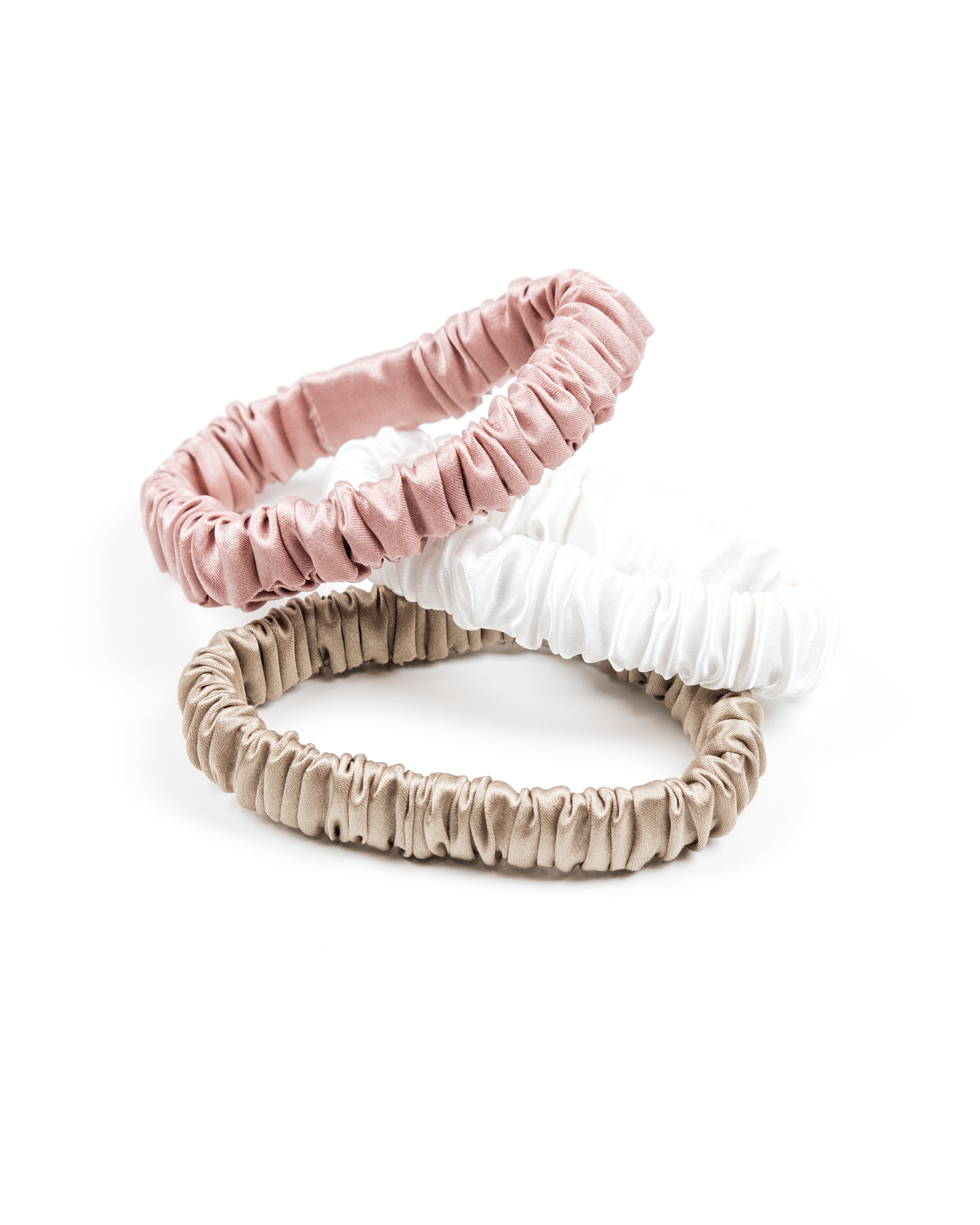 So Fluffy zestaw jedwabnych gumek mini - szampański, ecru, pudrowy róż, 1 szt.