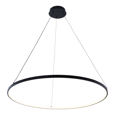 Lampa wisząca LED z pierścieniem czarna BRENO 80 cm