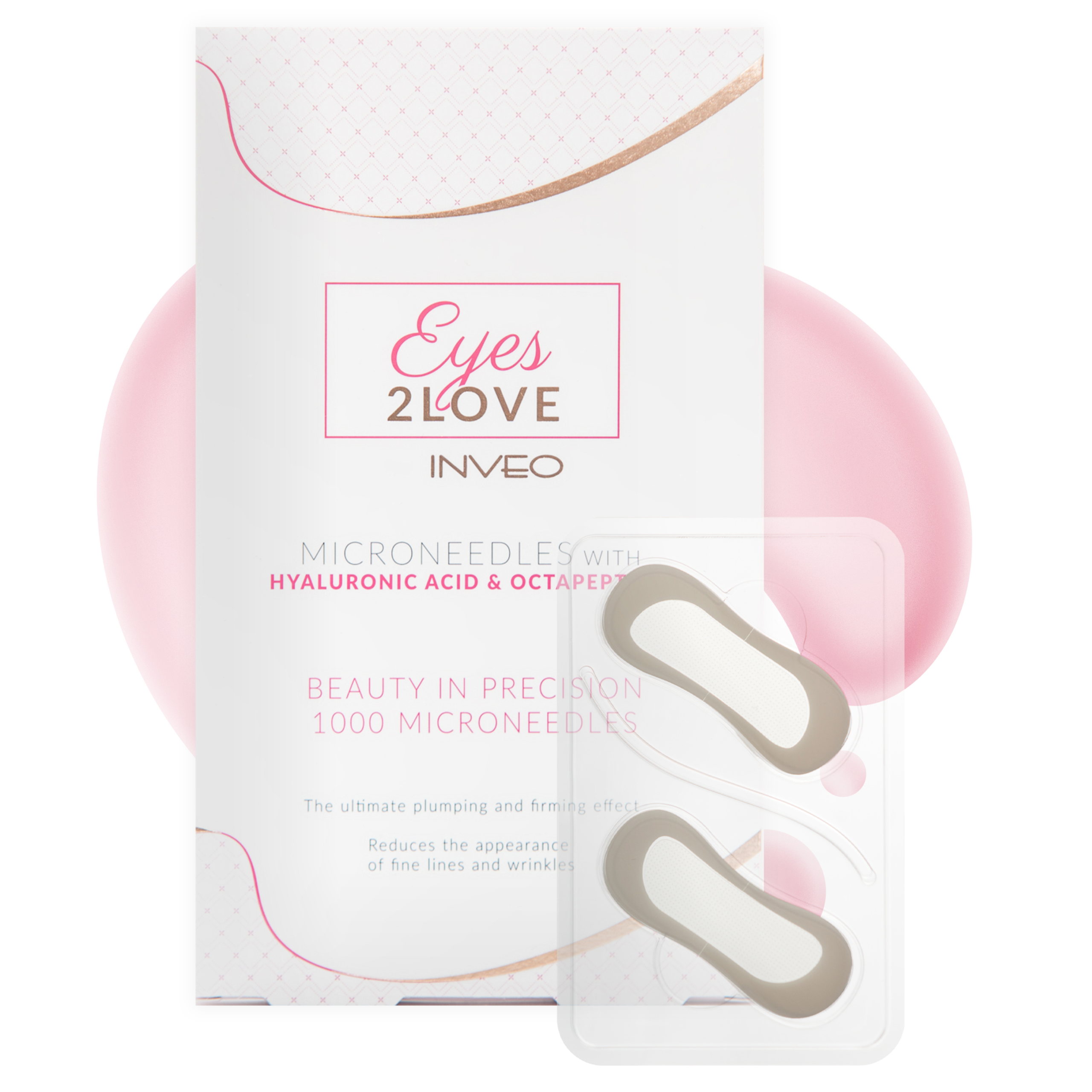 Inveo Eyes2Love hydrożelowe płatki pod oczy z mikroigiełkami kwasu hialuronowego i oktopeptydów, 1 para
