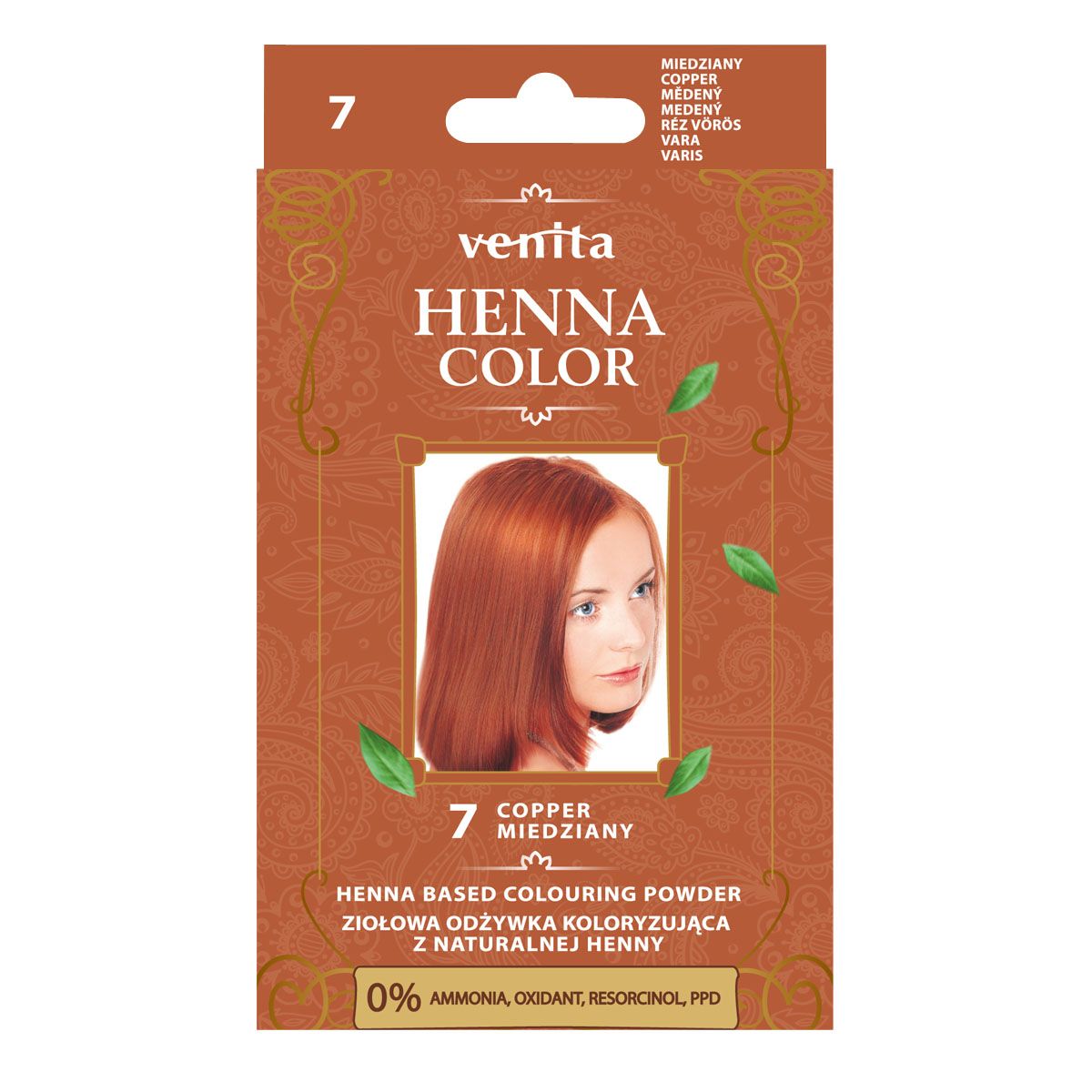 Venita Henna Color odżywka koloryzująca do włosów 7 miedziany, 25 g