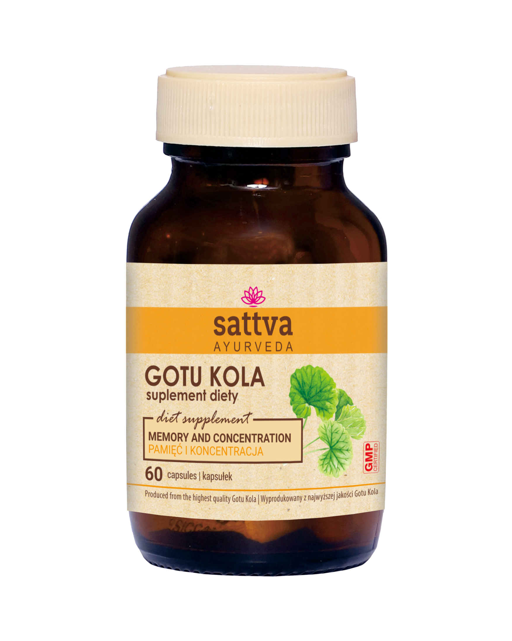 Sattva Ayurveda suplement diety Gotu Kola, 60 kaps./ 1 opak.