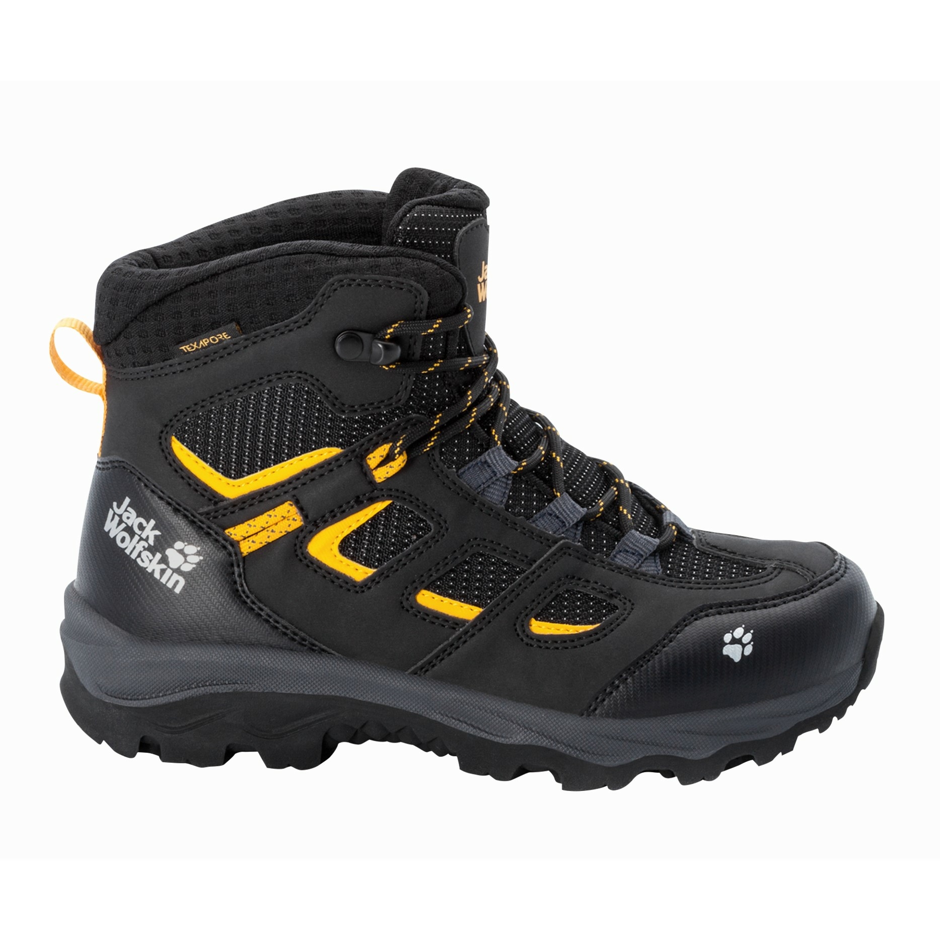 Buty dziecięce Jack Wolfskin VOJO TEXAPORE MID K black / burly yellow - 28