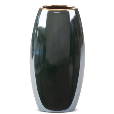 Wazon EUROFIRANY Amora 2 13 x 9 x 25 cm Zielono-złoty