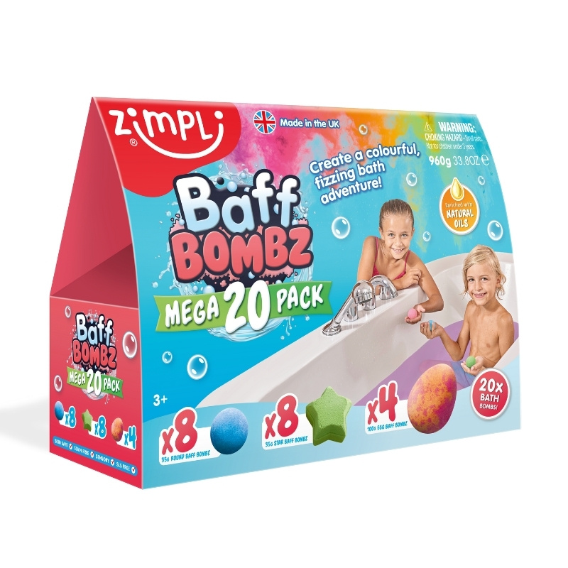 Zimpli Kids bomby do kąpieli dla dzieci musujące zmieniające kolor wody 3+ Baff Bombz, 20 szt./1 opak.