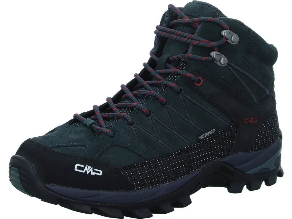 CMP - Buty trekkingowe męskie RIGEL MID TREKKING SHOE WP - lake / ferrari