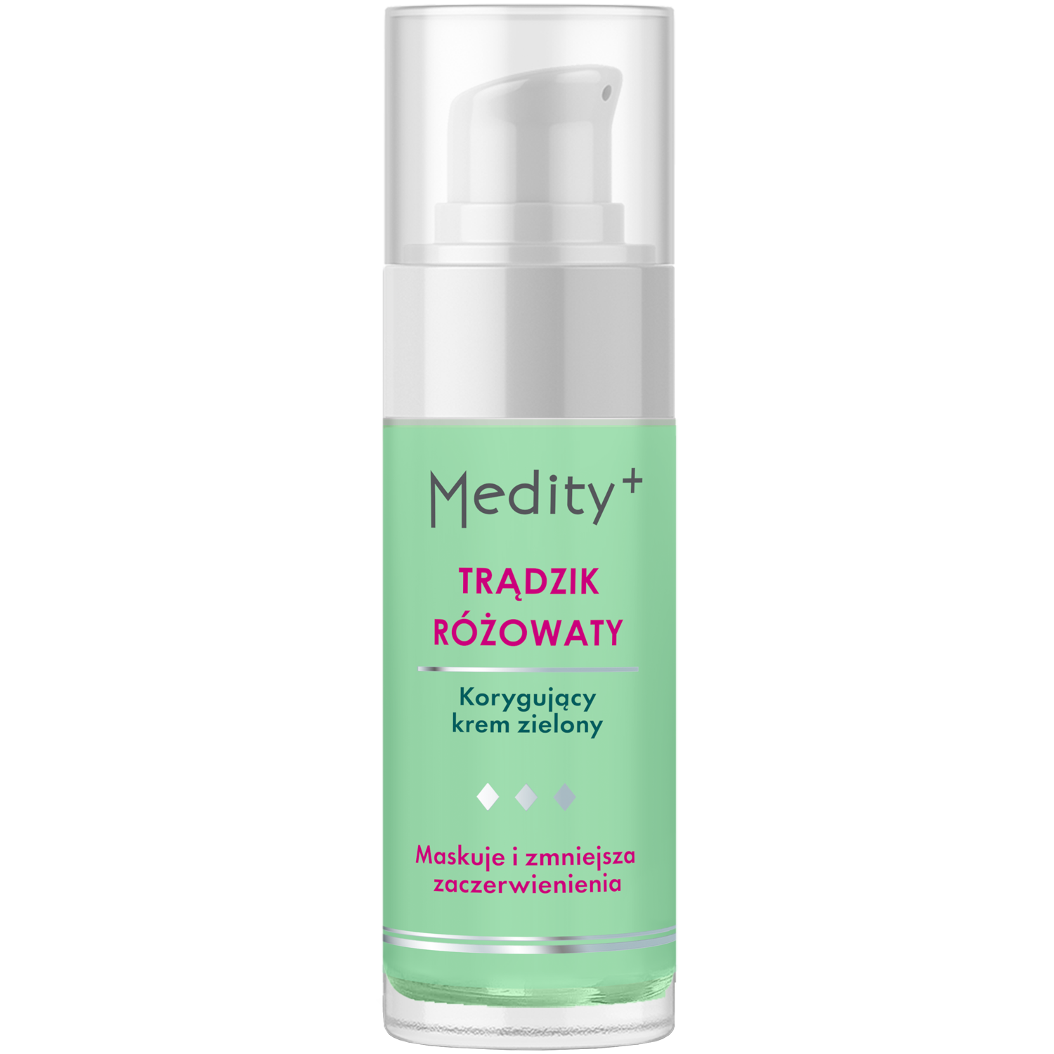Medity+ Trądzik Różowaty korygujący zielony krem na trądzik różowaty, 30 ml
