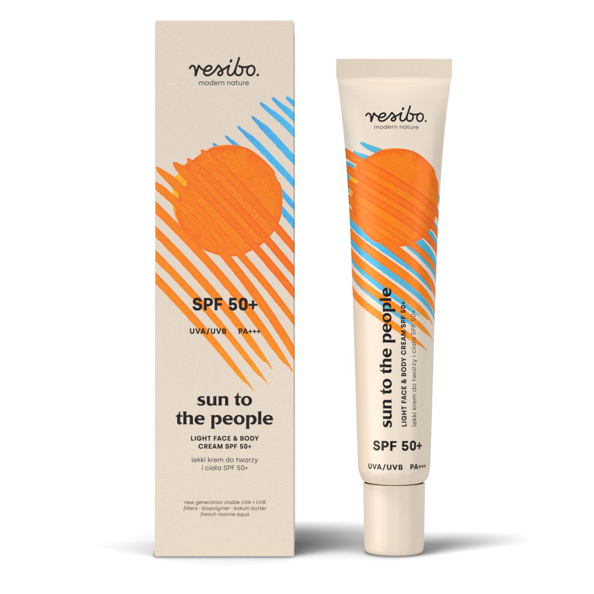 Resibo Sun To The People lekki krem do twarzy i ciała SPF50, 50 ml