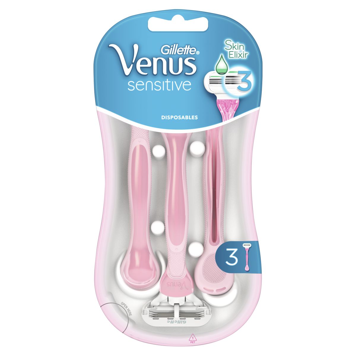 Gillette Venus Sensitive maszynki do golenia damskie, 3 szt./1 opak.