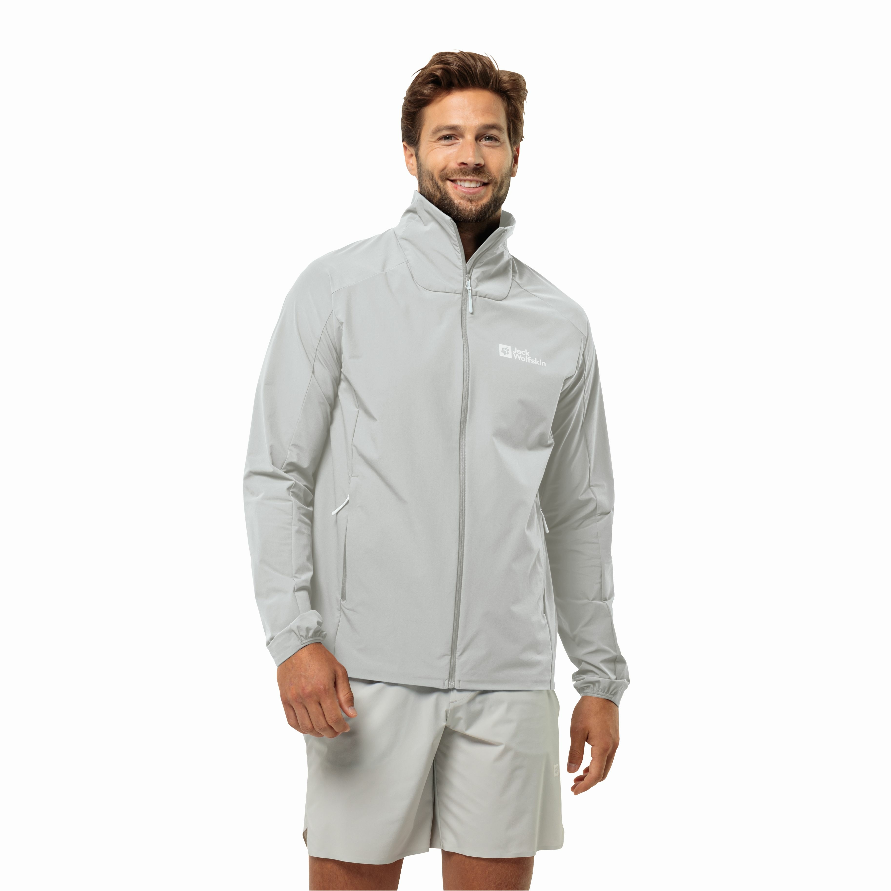 Męska bluza sportowa Jack Wolfskin PRELIGHT JKT M cool grey - S