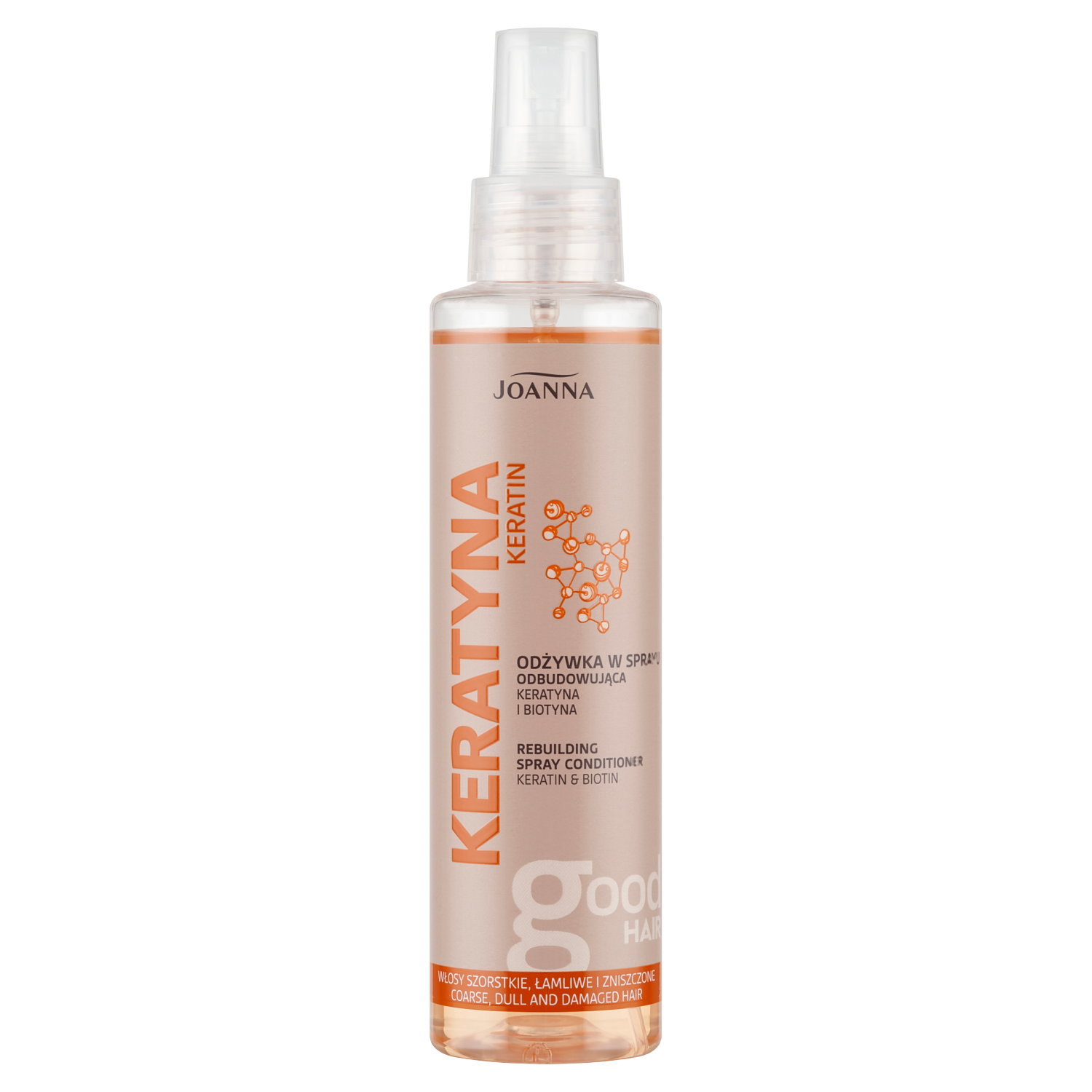 Joanna Keratyna odżywka w sprayu do włosów szorstkich, matowych i łamliwych, 150 ml