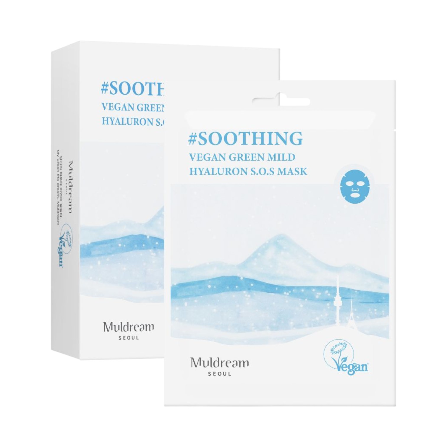 Muldream Vegan Green Mild nawilżająca maska w płachcie do twarzy, 25 ml