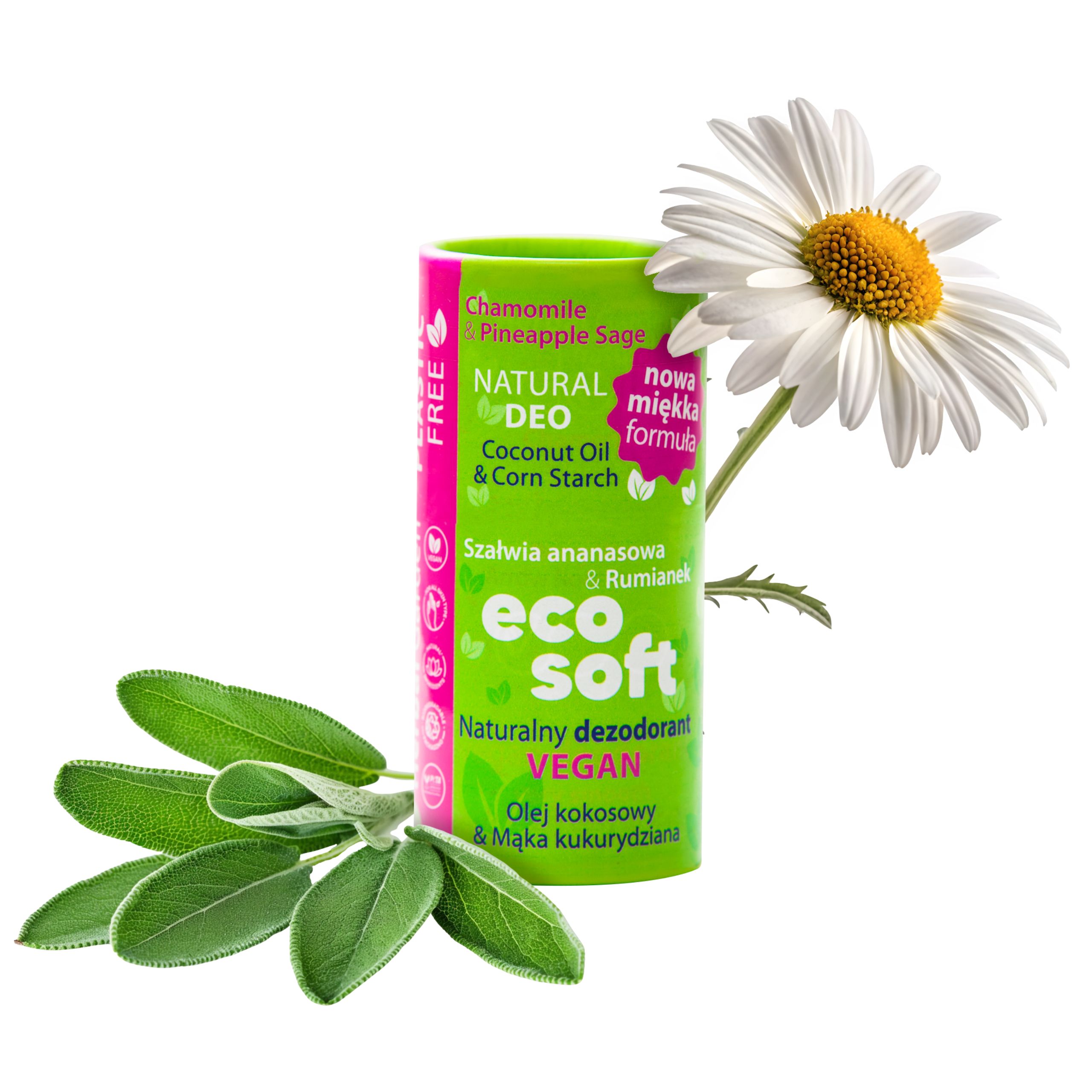 Eco Soft Herbal Garden naturalny dezodorant bez aluminium damski, w papierowym sztyfcie, 50 g