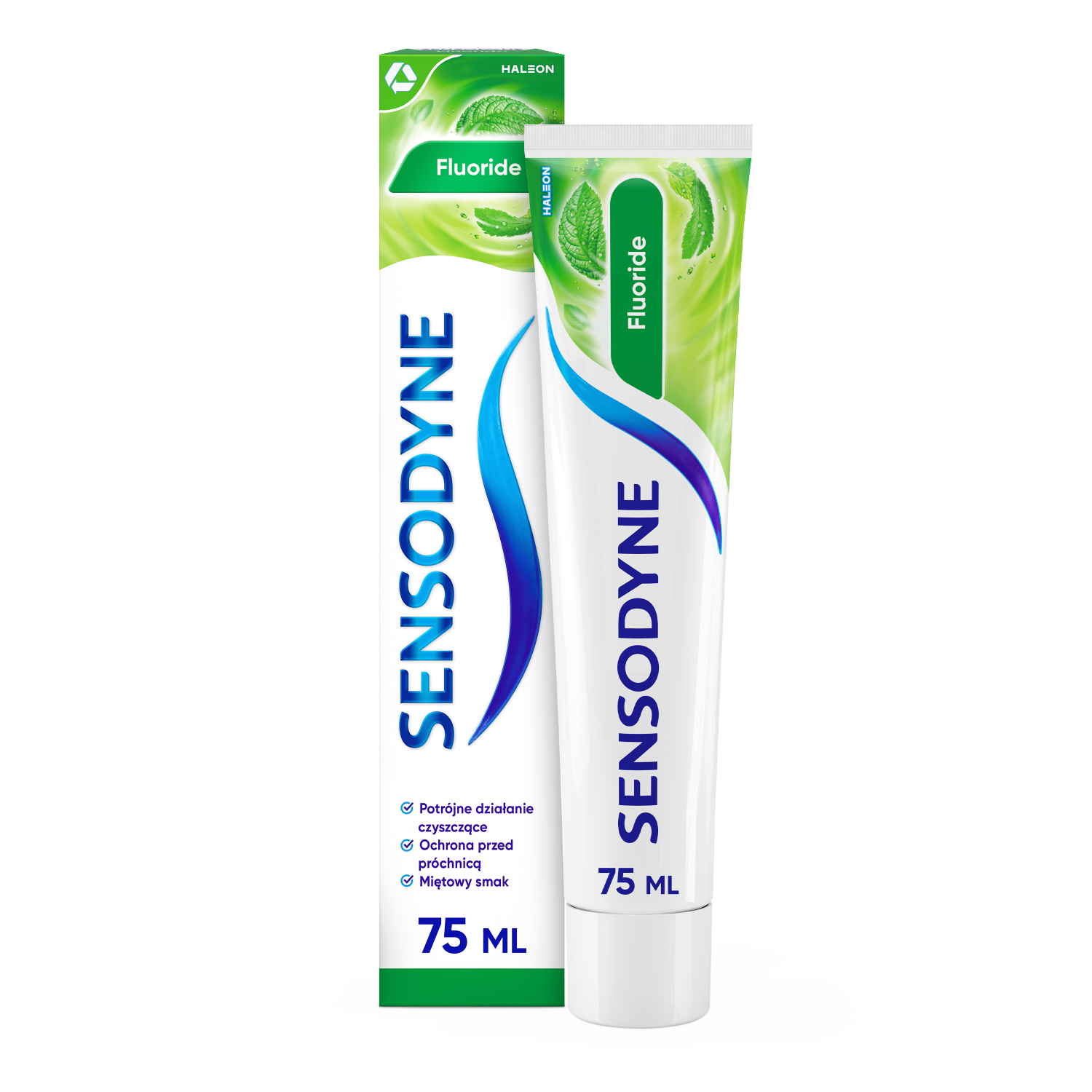 Sensodyne Fluoride pasta do mycia zębów odświeżająca, przeciw próchnicy, na nadwrażliwość, 75 ml