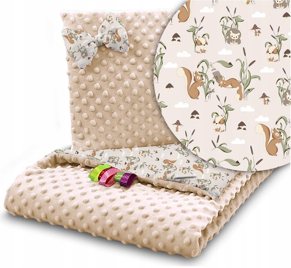 Kocyk minky 75x100 kołderka + poduszka Babymam