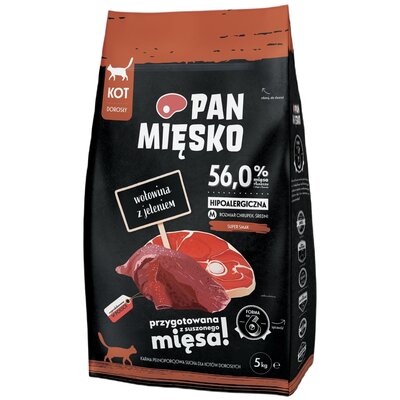 Karma dla kota PAN MIĘSKO Wołowina z jeleniem 5 kg